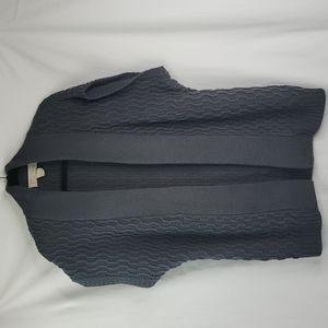 Flying Tomato dark gray open knit vest sz Med